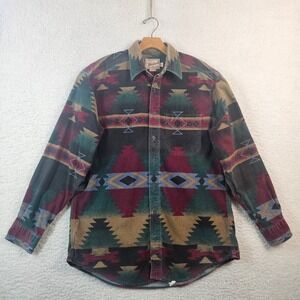 Woolrich Vintage Southwestern Geometric Cotton Shirt Mens Large Made in USA L